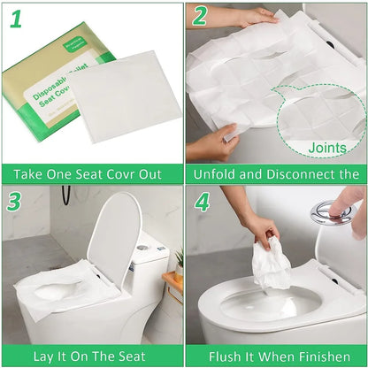 50/30/10PCS Disposable Toilet Seat Cover Portable Travel Camping Hotel Bathroom Degradable Waterproof Toilet Mat Accessories