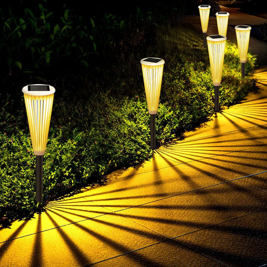 2 Pack Solar Powered Garden Lights Outdoor Waterproof LED Pathway Light for House Backyard Street Lawn Landscape Decoration Lamp